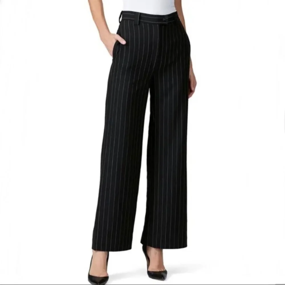 Project Runway Womens Wide Leg Pinstripe Pants Black/White New With Tags -